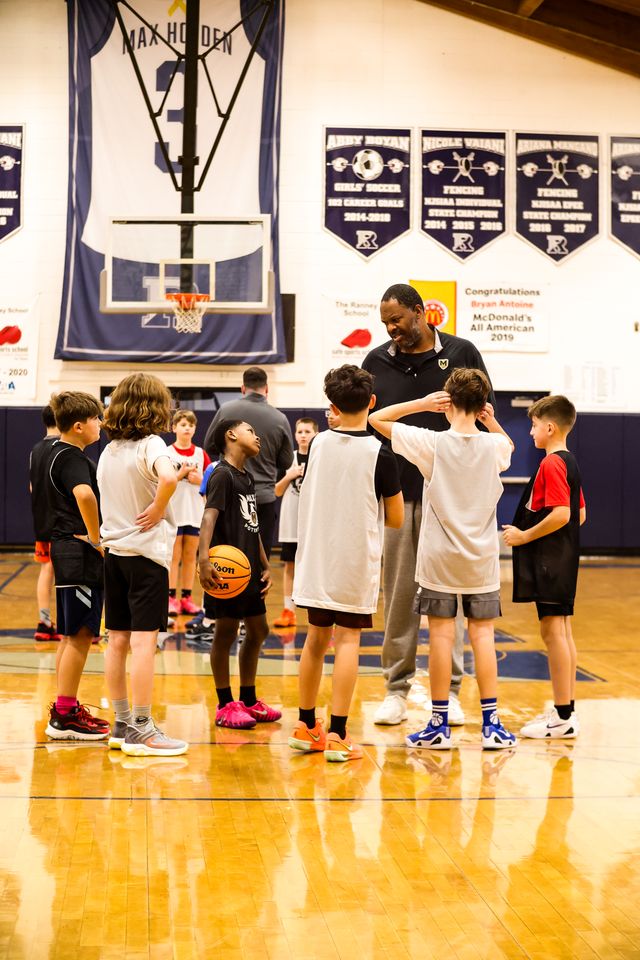 Tahj Holden coaching at Ranney School